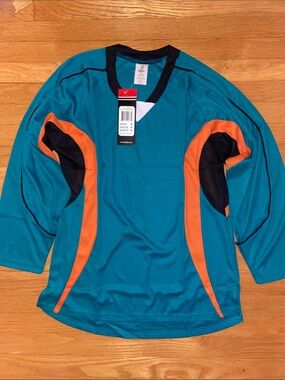 Kamazu Hockey Jersey Teal with Orange and Black Accents